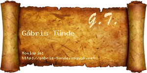 Gábris Tünde névjegykártya
